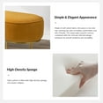 thumbnail image 6 of Velvet Upholstered Entryway Bench Bed Foot Stool with Horseshoe-shaped Metal Base Bedroom Mustard, 6 of 8