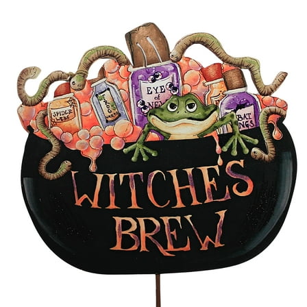 Reversible Fall/Halloween Pumpkin - One Garden Stake 23.5 Inch, Metal - Welcome Pumpkin F21045