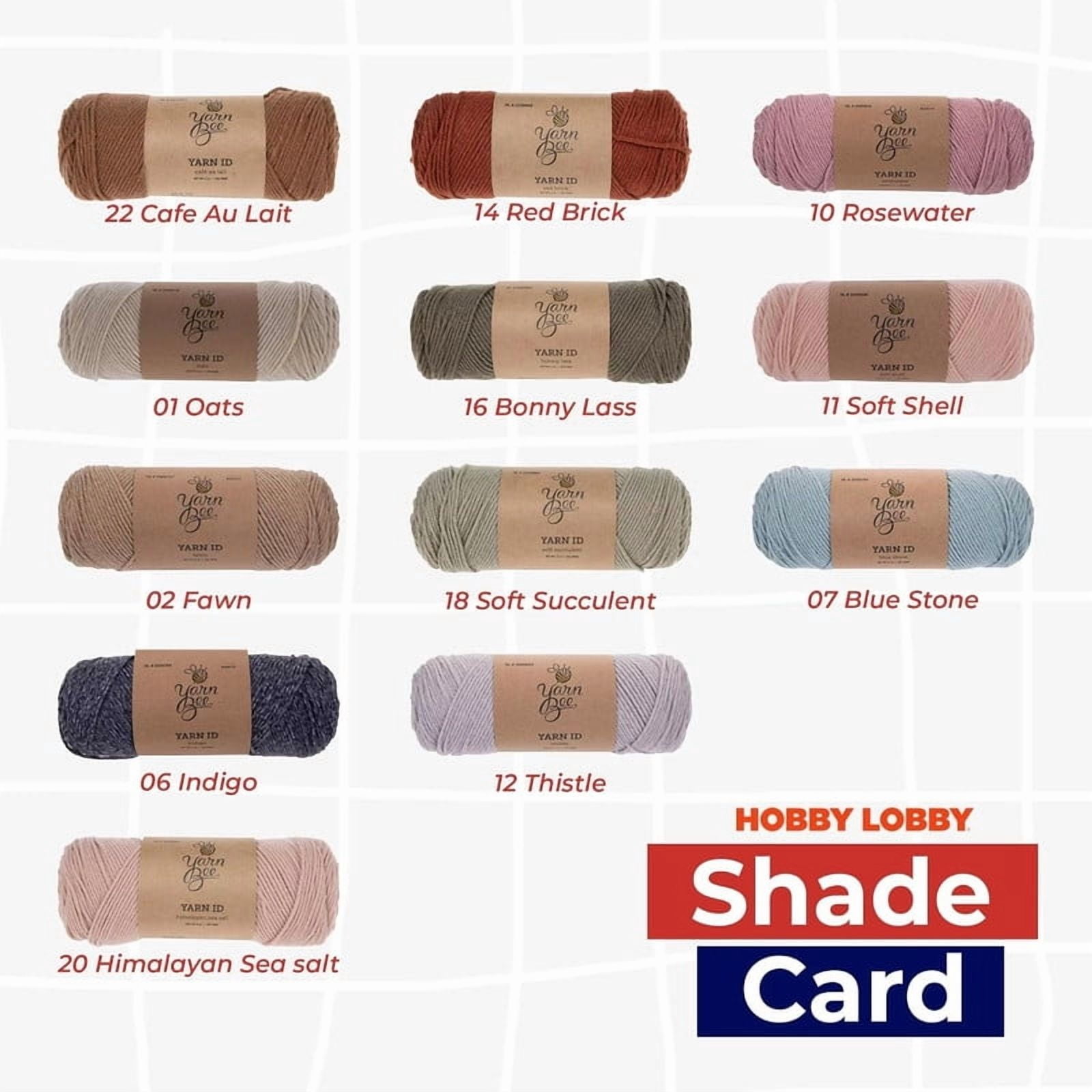 Yarn Bee Yarn ID, Medium Weight Acrylic and Polyamide in Earthy Tones, 252 Yards,