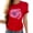 Red, variant on Plus Size Tops Ladies' Round-neck Breast Printed Short-sleeved T-shirt Top Pink S