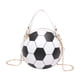 thumbnail image 2 of Bolsa de fútbol para fiesta de aficionados con detalles de pedrería, bolso cruzado para mujer, bolso de noche coleccionable temático de fútbol en negro, blanco, rosa o marrón., 2 of 5