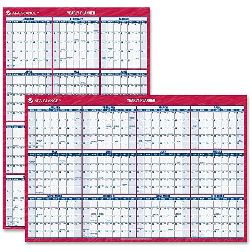 AtAGlance Laminated/Erasable Wall Calendar