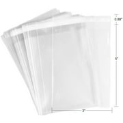 3" x 5" 76.2 x 127mm - 100 Pcs 3x 5 2Mil Clear Flat Cello / 7.6cm x 13cm Cellophane Bags Good for Candies, Cookies, Bakery Goods, Soap, Other Goodie Treats
