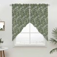 thumbnail image 2 of Swag Valance Curtains for Windows, Green Botanical Leaves Light Filtering Kitchen Curtains with Rod Pocket, Spring Eucalyptus Modern Window Treatment Valances for Living Room, 28x36 - 2 PCS, 2 of 9
