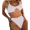 thumbnail image 1 of ENJOYW 2Pcs/Set Women Bikini Solid Color Hollow Out Two-piece Simple Pure Color Swimsuit for BeachNylon, 1 of 7