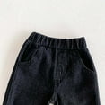 thumbnail image 2 of Eltusu Boys Jeans with Pockets, Loose Fit Wide Leg Cotton Elastic Waist Denim Pants Black Size 2-3 T, 2 of 3