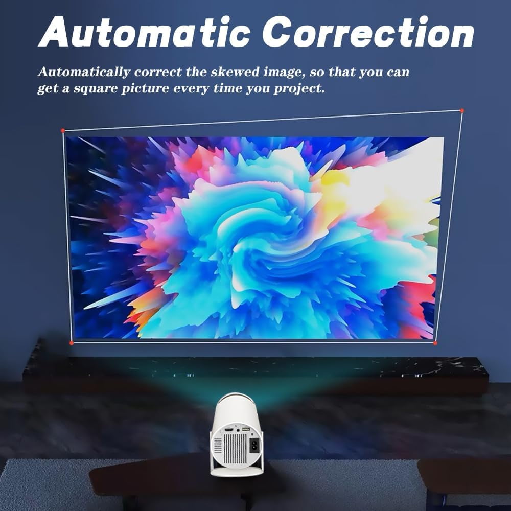 Projector with Controllers, Retro Projector, Video Game Projector with Two Controllers, Smart HD Projector with Wifi and Bluetooth, 4k HD Auto Keystone, Ultra-Fast Wireless Connection