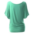 thumbnail image 3 of Doublju Womens Short Sleeve Dolman Drape Loose Fit Tunic Top(Plus Size Available), 3 of 5