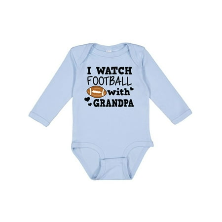 

Inktastic I Watch Football with My Grandpa Gift Baby Boy Long Sleeve Bodysuit