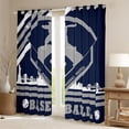 thumbnail image 2 of Homewish Baseball Game Black Out Curtains,Sport City Silhouette Curtains Pack of 2 (42x63 Each),Deepblue Gray White Bedroom Curtains For Boys Kids,Ultra Soft Home Decor, 2 of 6