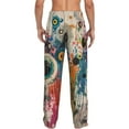 thumbnail image 6 of Mens Pajama Pants, Abstract Colorful Dripping Circles Soft Sleep & Lounge Pants for Men, Cuteness Casual PJ Bottoms Pants with Pockets, 6 of 7