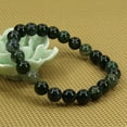 thumbnail image 4 of Angelstones Natural Green Moss Agate 8mm Round Beads Stretch Bracelet 7 Inch, 4 of 5