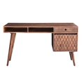 thumbnail image 2 of Mod-Arte Modern Wood Honeycomb Office Desk with Storage in Dark Walnut, 2 of 6
