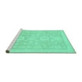 thumbnail image 2 of Ahgly Company Machine Washable Indoor Rectangle Oriental Turquoise Blue Modern Area Rugs, 6' x 9', 2 of 4