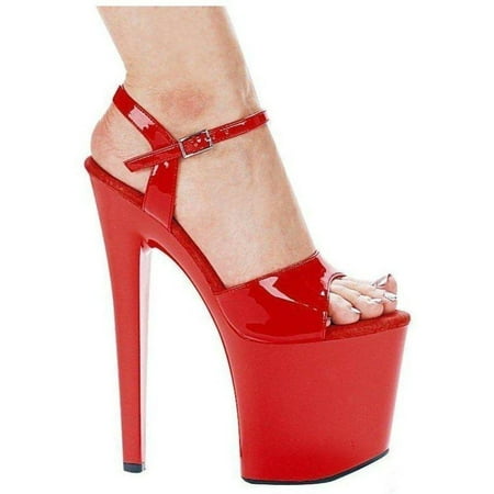 

Ellie Shoes E-821-Juliet 8 Heel Womans Sandal. 5 / Red