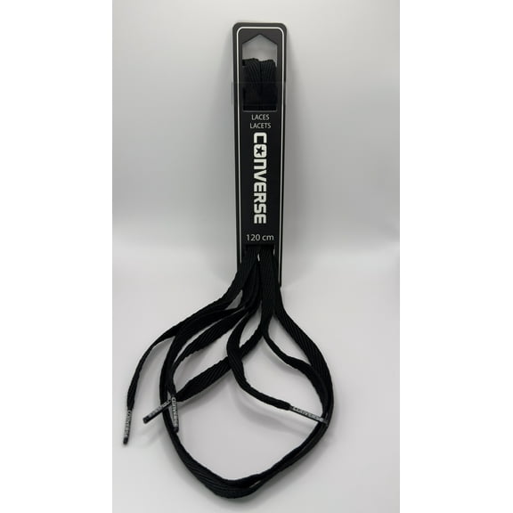 Converse Unisex Replacement Cord Shoe Laces Flat Style Shoelaces (Black, 45)