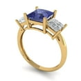 thumbnail image 2 of Three-Stone Engagement Ring for Women - 2.5ct Simulated Tanzanite in 18K Yellow Gold Promise Ring, 2 of 6