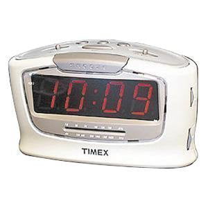 TIMEX AM/FM ALARM CLOCK RADIO WITH JUMBO LED DISPLAY WHITE T256W 