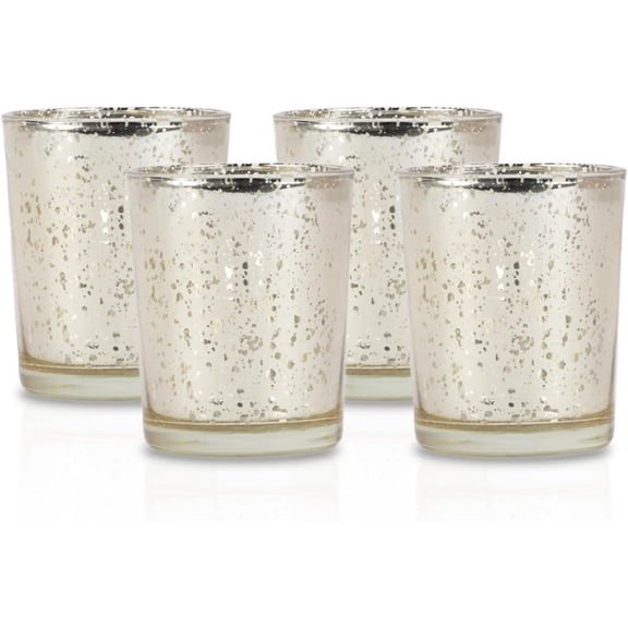 Li'Shay Gold Spot Plated Glass Candle Holder for Votive - Set of 4