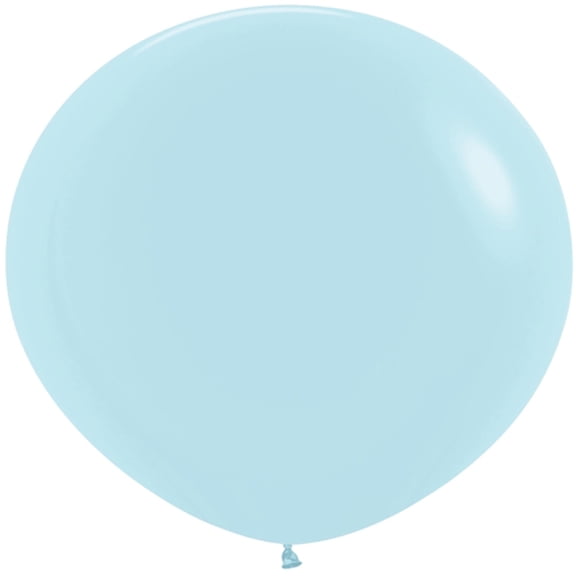 4 Pastel Matte Blue Round Latex Balloons 24"
