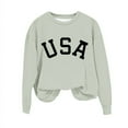 thumbnail image 7 of Fancifize Girl's Cute USA Print Sweatshirt Long Sleeve Crew Neck Pullover Tops T-Shirt Little/Big Girls Casual Drop Shoulder Shirt 1-12 Years, 7 of 7