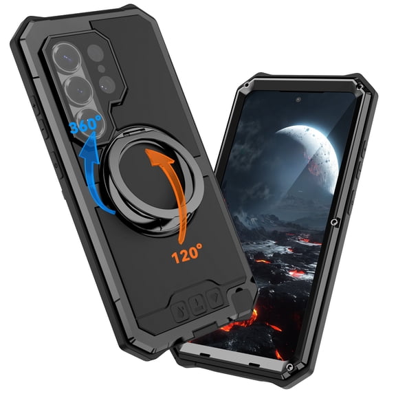 Rugged Case for Samsung Galaxy S26 Ultra, Full Body Drop Protection Heavy Duty Shockproof Protective Cover with Built-in Screen Protector,Black