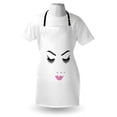 thumbnail image 3 of Eyelash Apron Closed Eyes Pink Lipstick Glamor Makeup Cosmetics Beauty Feminine Design, Unisex Kitchen Bib Apron with Adjustable Neck for Cooking Baking Gardening, Fuchsia Black White, by Ambesonne, 3 of 3