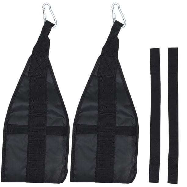 Juego de correas para levantamiento de pesas, abdominales, para colgar en la puerta, con anillas y cierre seguro para levantamiento de potencia, culturismo, fuerza y entrenamiento (negro)