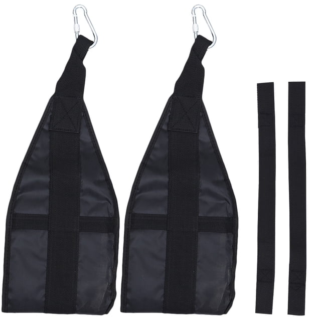 EeaseCA 1Set of Sling Straps Weight Lifting Abdominal Exercise Belts Door Hanging with Rings Safe Lock for Powerlifting Bodybuilding Strength & Training (Black)