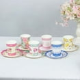 thumbnail image 5 of Efavormart 24 Pack | Vintage Mixed Floral Paper Tea Cup And Saucer Set, Disposable Tea Party Supplies Kit, 5 of 11