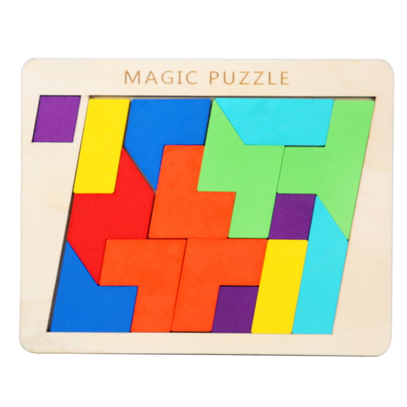 Details about   Colorful 3D Puzzle Wooden Math Toys Tangram Game Children Educational Toys 