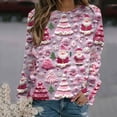 thumbnail image 2 of Pisexur Chandail en Molleton de Noël pour Femmes Sans Capuche Imprimé Graphique Vacances Col Rond Chandail en Molleton Ample Surdimensionné Automne Mode Décontracté Pull à Manches Longues pour Femmes, 2 of 4