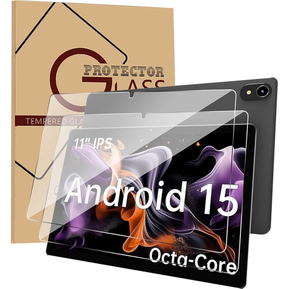 FIEWESEY 2PCS Screen Protector for ApoloMedia EP1095T 11 inch Tablet, Tempered Glass Tablet Screen Protector, 9 Hardness HD Clear Anti-Scratch Bubble-Free Protective Film