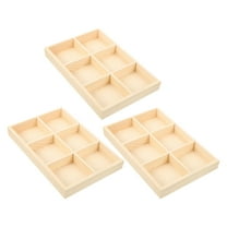 HOMEMAXS 3pcs Wooden Organizer Box With Dividers For Crayons Office Divided Storage Tray Wooden Container Multi-Use Wood Storage Tray Wooden Plate