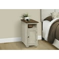 thumbnail image 4 of Antique White &amp; Brown Veneer Narrow Accent End Side Table for Bedroom Living Room Nightstand with Cabinet Storage &amp; Beveled Top - 11.75" W x 21.75" L x 24.25" H, 4 of 5