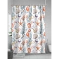 thumbnail image 5 of Tropical Coastal Shower Curtain, Watercolor Starfish Starfish Print Bathroom Decor Curtains Set with Hooks, Orange Waterproof Fabric Home Accessories， 72 X 84 Inch Extra Long, 5 of 6