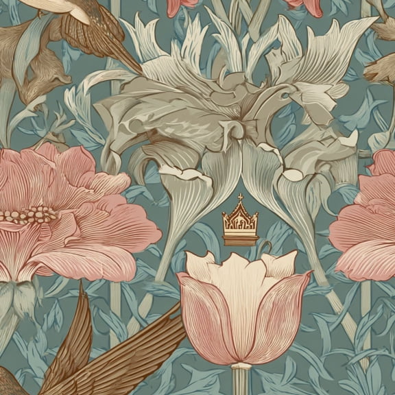 Boho Peel and Stick Wallpaper floral green pink botanical vintage nature Wall Mural 17.7in x 9.8ft Self Adhesive Removable Wall Paper Renter Friendly Wallpaper for Bathroom Kitchen Kids Bedroom