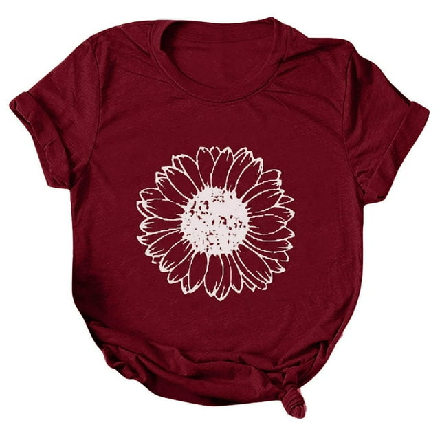 PENGXIANG T-Shirt Décontracté à Manches Courtes Col Rond Ample pour Femmes