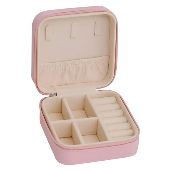 LAMIRO Mini Jewelry Case, Small Travel Jewelry Organizer, Portable Jewelry Box Mini Storage Organizer Display Box for Rings Earrings Necklaces