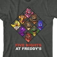thumbnail image 2 of Five Nights At Freddy's Character Diamond Crew Neck Short Sleeve Charcoal Heather Boy's T-shirt-Medium, 2 of 7