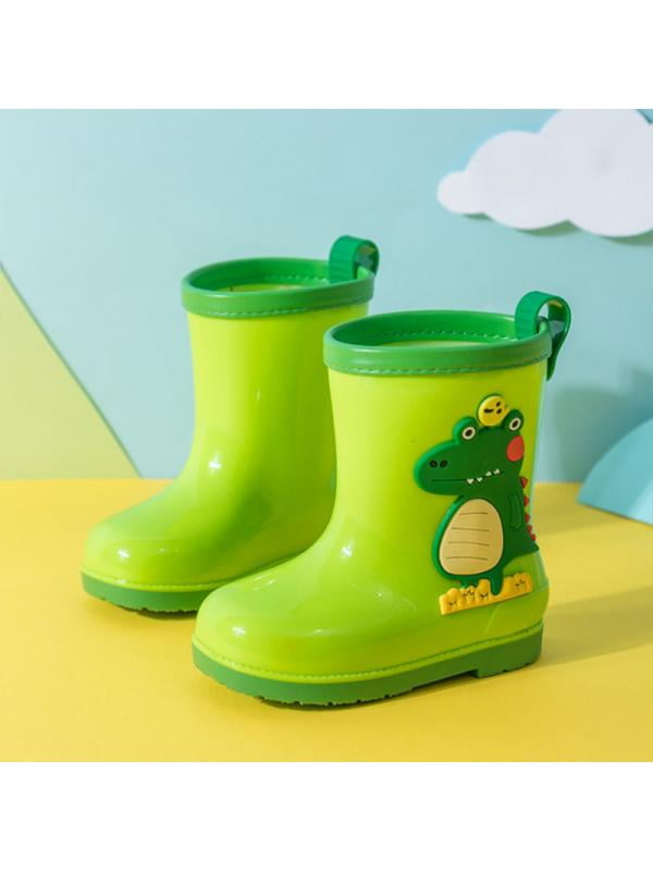 Baby Toddler Girls Boys Winter Rain Shoes 1-7 Years Old ❤️ Kids Warm Waterproof Bling Cartoon Dinosaur Rain Boots