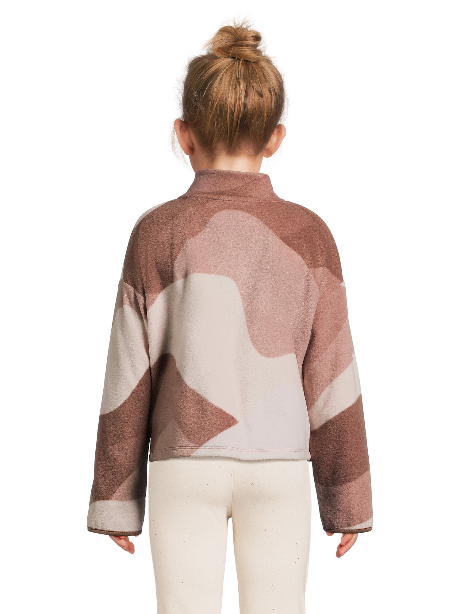 Athletic Works Girls Microfleece Quarter-Zip Pullover, Sizes 4-18 & Plus