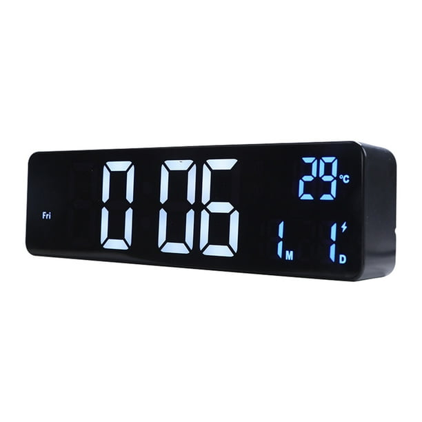 Yhmxh Reloj digital Reloj digital Pantalla grande LED Reloj despertador digital para sala de estar Recargable Repetición Fecha Visualización de temperatura Reloj de pared digital para dormitorio
