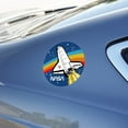 thumbnail image 5 of NASA Logo Over Space Shuttle with Rainbow Automotive Car Window Locker Circle Bumper Sticker, 5 of 7