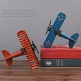 thumbnail image 4 of Vintage Metal Plane Crafts Retro Aircraft Model Biplane Aircraft Ornaments, 4 of 8