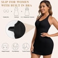 thumbnail image 5 of COMFREE Women Shapewear Slips Halter Dress with Built in Bra Tummy Control Full Slips Adjustable Strap, 5 of 7