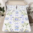 thumbnail image 2 of Homewish Cartoon Ribbon Bowknot Bed Sheets,Purple Flower Floral King Sheets,Rustic Natural Plant Sheet Set For Girls Kids,Luxury Bedroom Decor,4-Piece, 2 of 7