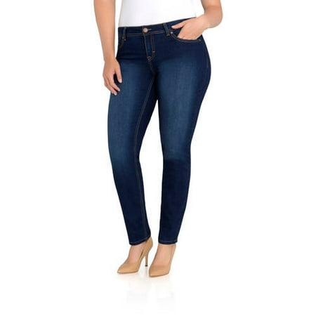 Jordache Women's Plus Plus Mid Rise Skinny Jean