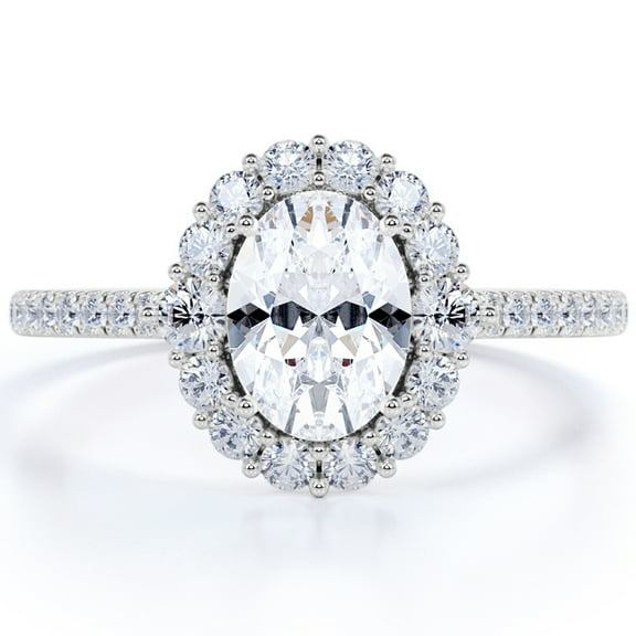 JeenMata Stunning 1.75 Carat Real Moissanite Engagement Ring in 18k Gold Over Silver