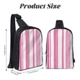 thumbnail image 2 of Chest Bag Dual Pocket 11.8×7.7×2.4in Waterproof Double-Pocket Large Capacity With No Inner Pouch Pockets And Double Drawstrings Pink Stripe_1, 2 of 8